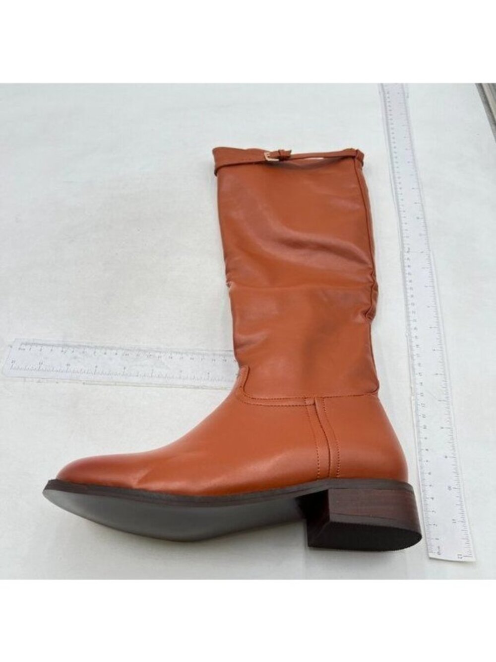 Women's Knee High Boots Comfortable Chunky Block Heel Long Boots for Women Brown